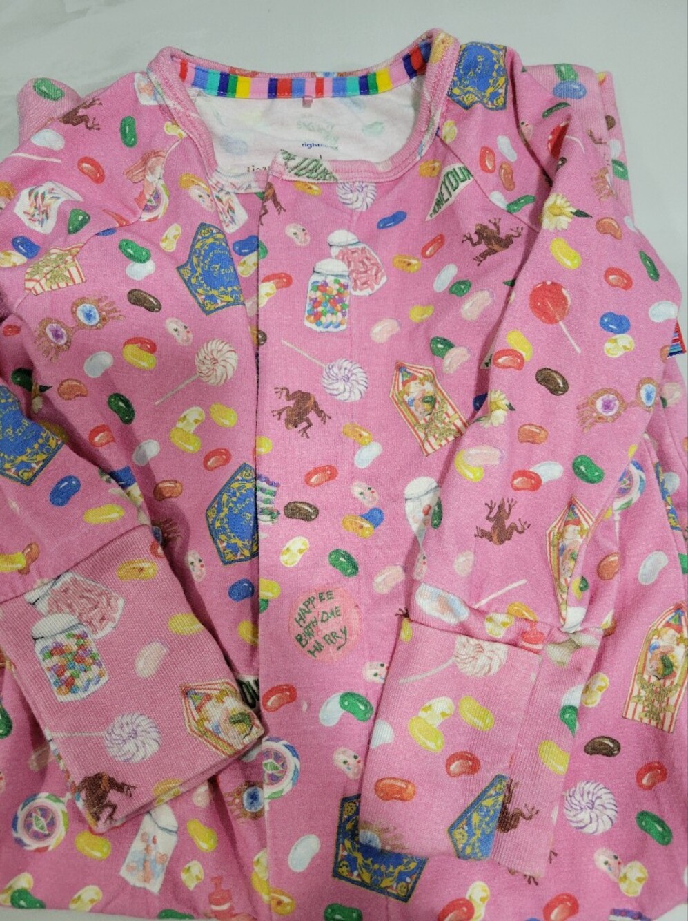 Magnetic Me Pink Candy Print Footed Pajamas